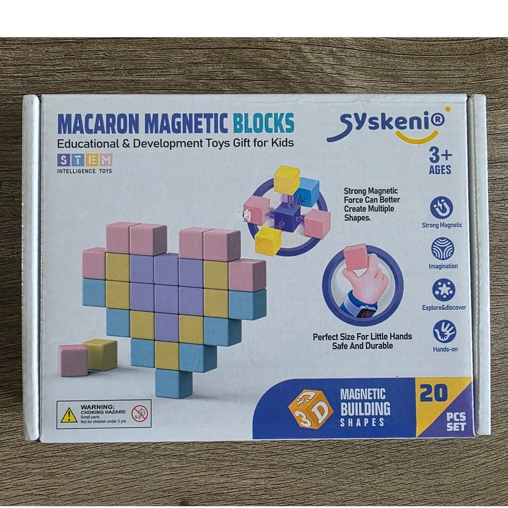 Syskeni Macaron Magnetic Blocks 20 Pcs STEM Educational Building Toy Kids 3+